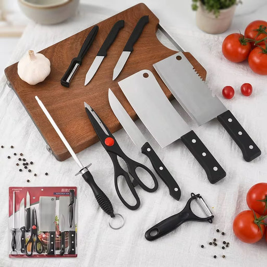 Kit Complet de Couteaux de Cuisine – Acier Inoxydable avec Accessoires