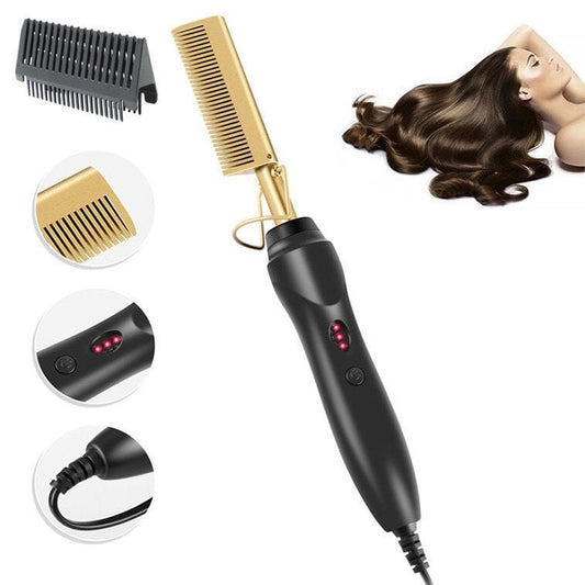 Professional Electric Heating Comb – Quick Straightening & Shine