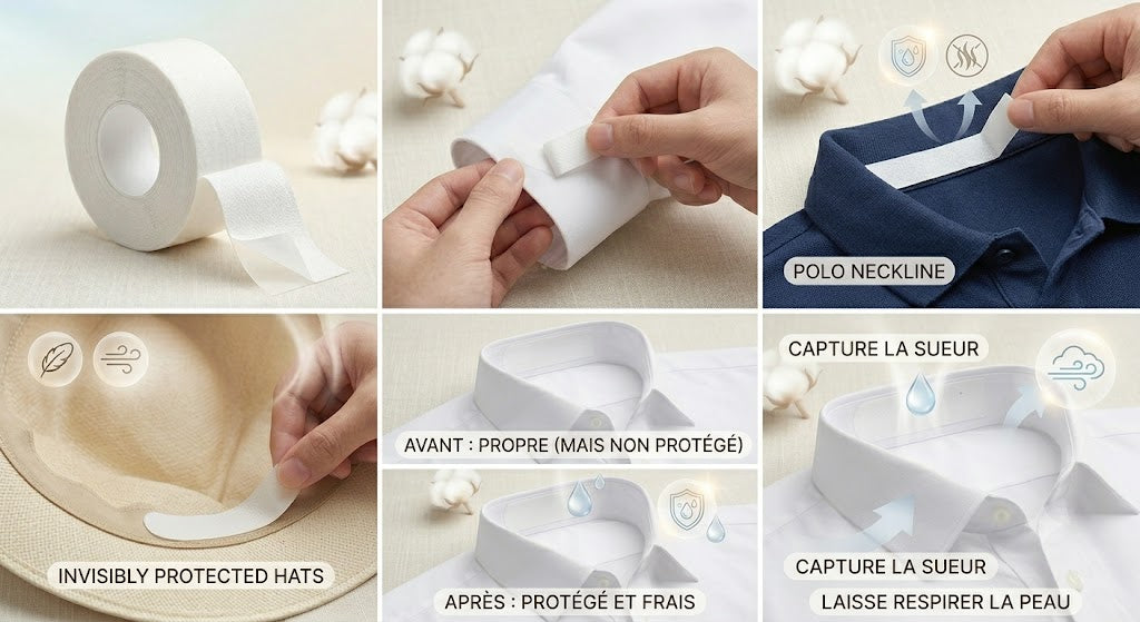 COLPROPRE - BANDE ABSORBANTE INVISIBLE POUR COL DE CHEMISE