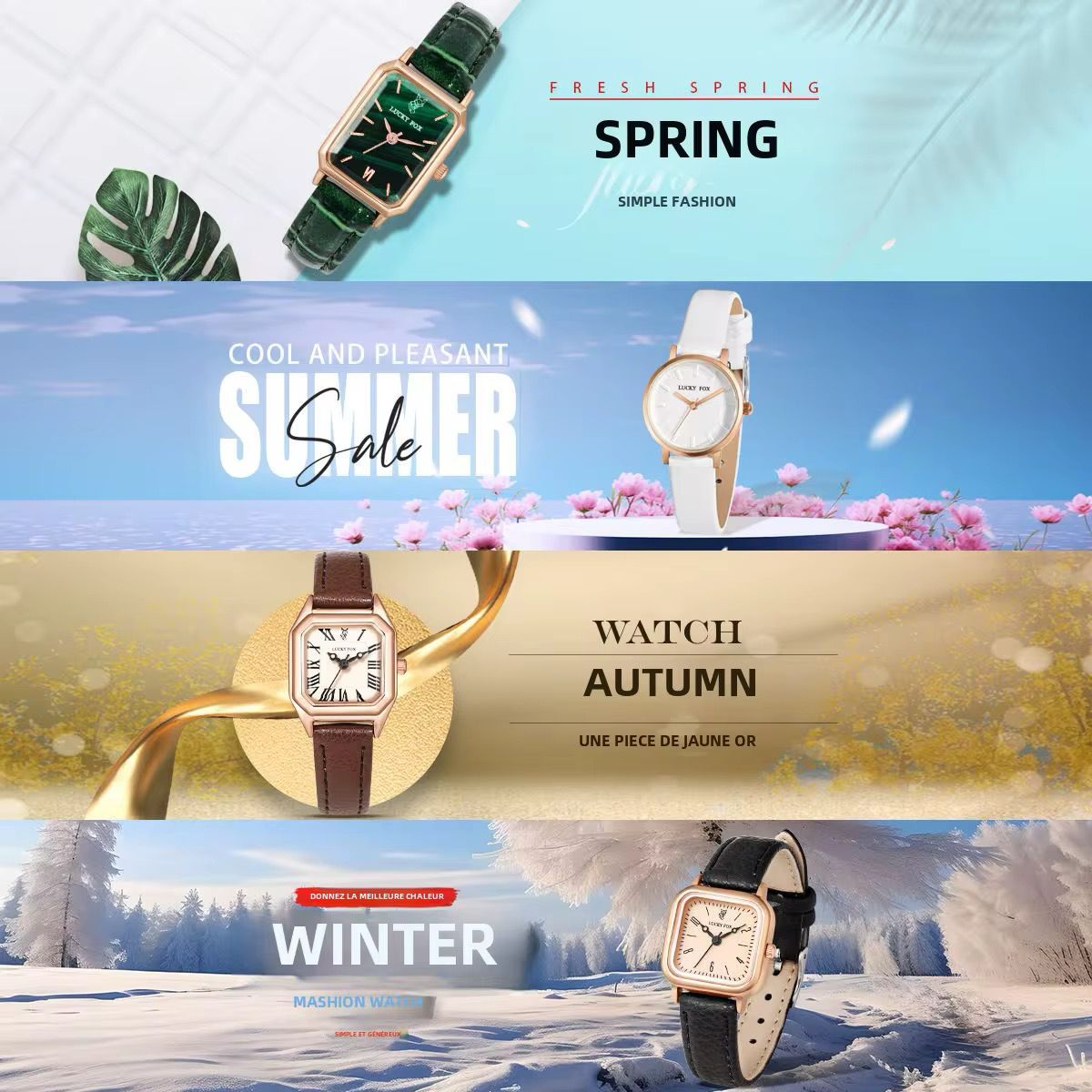 Coffret 4 montres femme