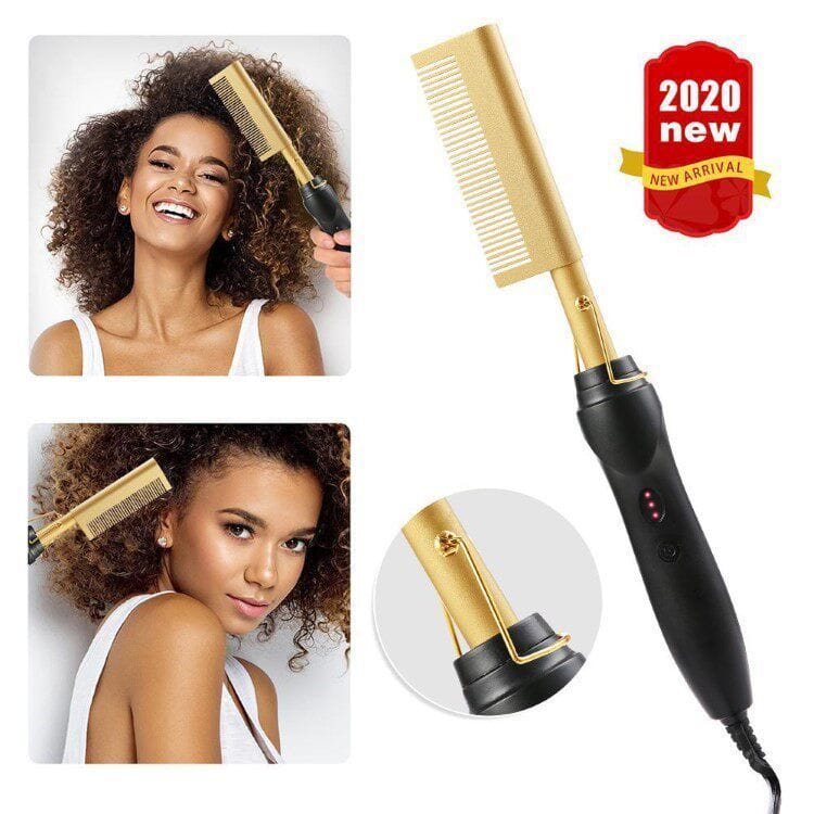 Professional Electric Heating Comb – Quick Straightening & Shine