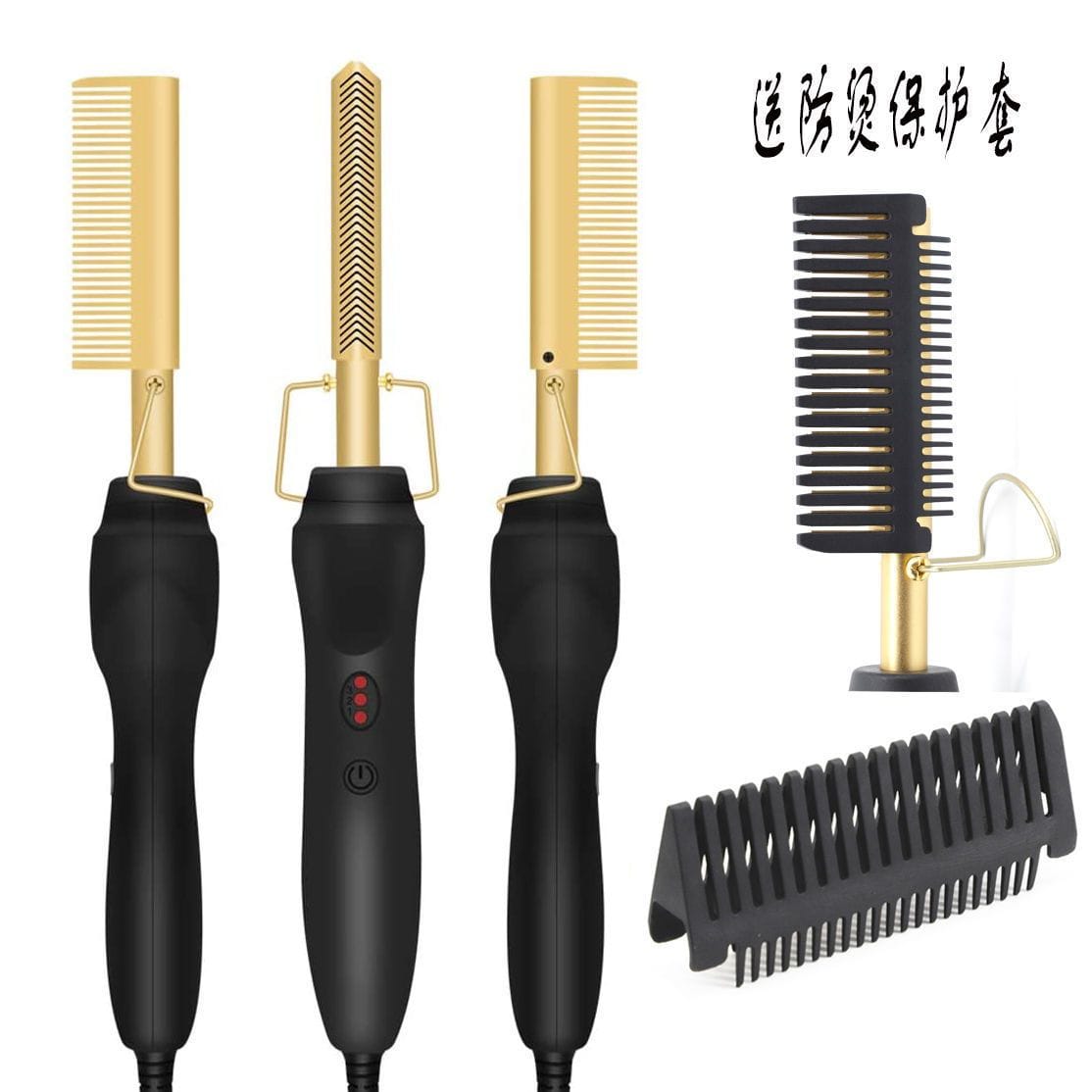 Professional Electric Heating Comb – Quick Straightening & Shine