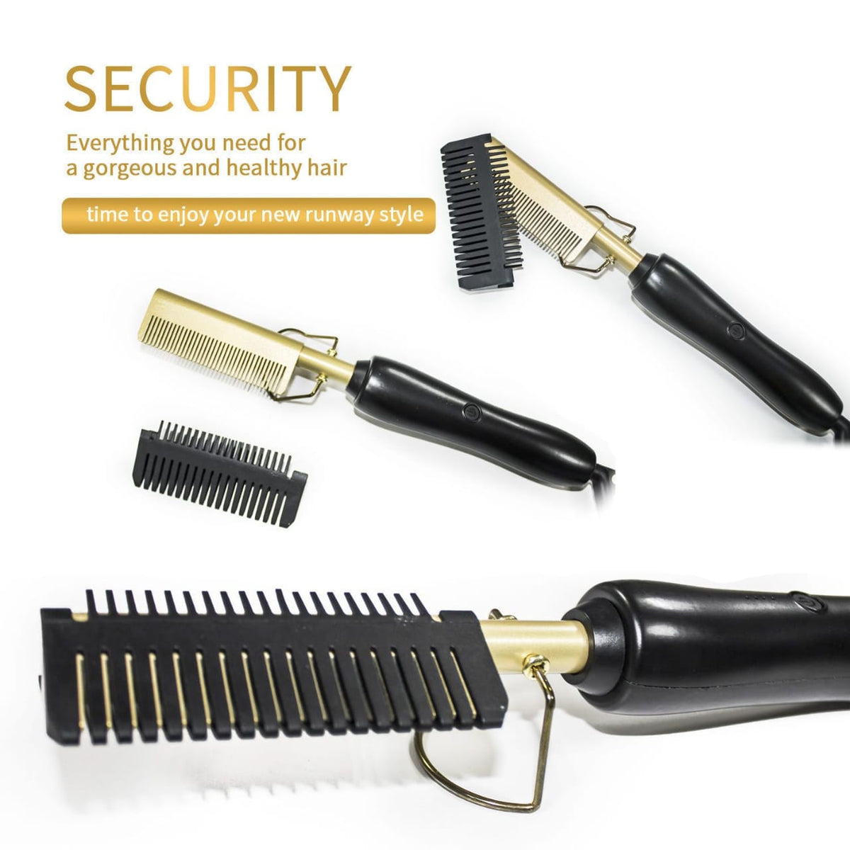 Professional Electric Heating Comb – Quick Straightening & Shine