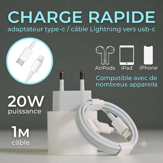 Chargeur Rapide iPhone 20W & 35W